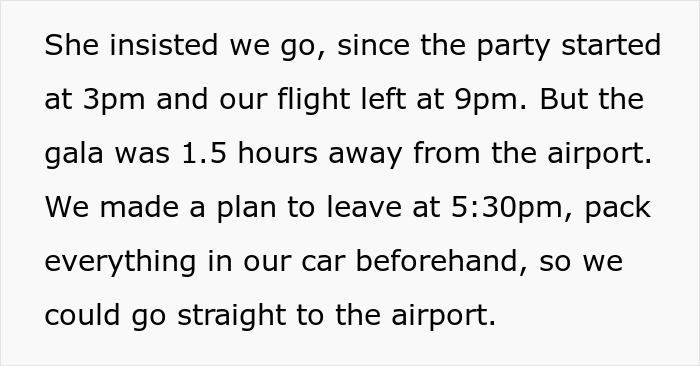 Husband Tells Wife They Need To Leave The Party To Catch A Flight But Gets Ignored, Leaves Alone