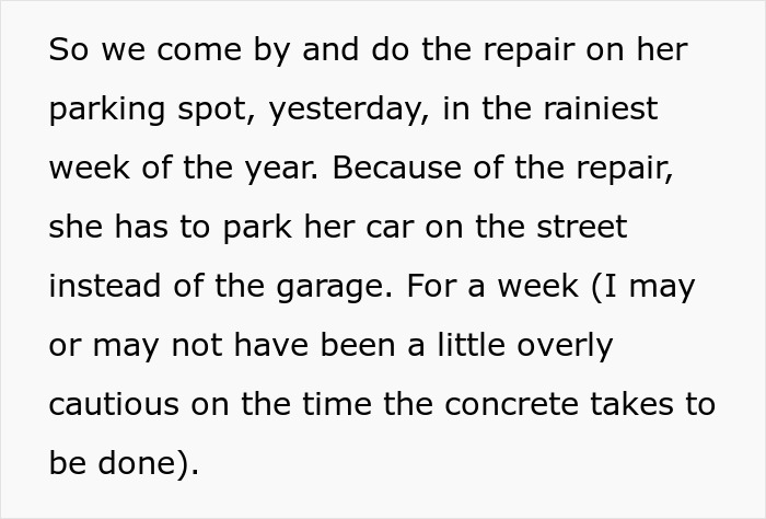 Karen Demands To Have The Crack In Her Parking Spot Filled Now, The Workers Maliciously Comply