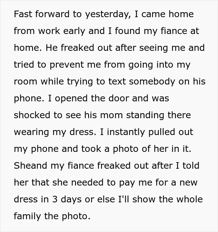 Woman's Fianc&eacute; Lets His Mom Try On Her Wedding Dress, Knowing She Would Be Livid, Drama Ensues