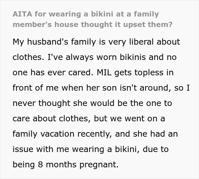 MIL Starts Drama Over Pregnant Woman Wearing A Bikini As It&rsquo;s Making Her Husband Nauseous