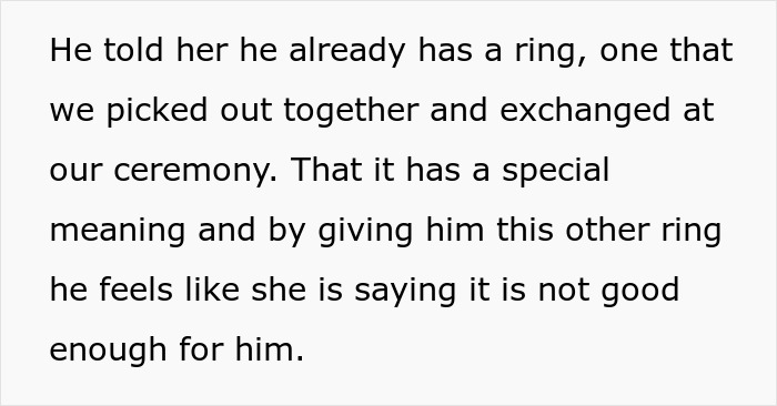 Mom Buys Her Son A Backup Wedding Band 3 Months After Wedding, Wife Is Baffled And Vents Online