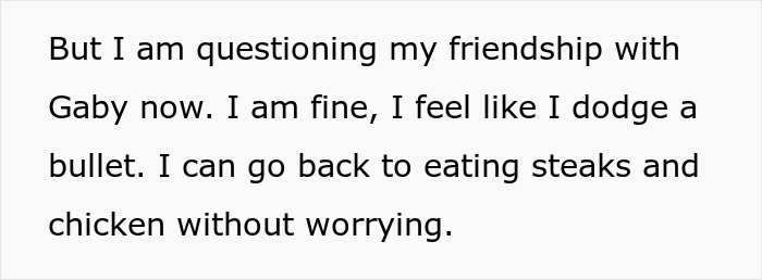 Text questioning friendship and expressing relief after relationship ends due to boyfriend&rsquo;s hygiene issues.