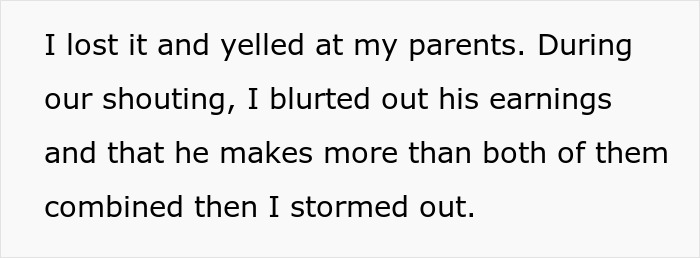 Woman revealing fianc&eacute;&rsquo;s earnings during confrontation with family after their rejection of her relationship.