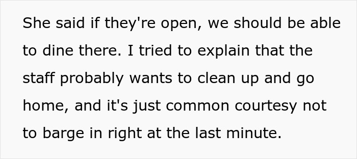 Woman Doesn&rsquo;t Get What&rsquo;s Wrong With Going To A Restaurant Before Closing, Gets A Reality Check
