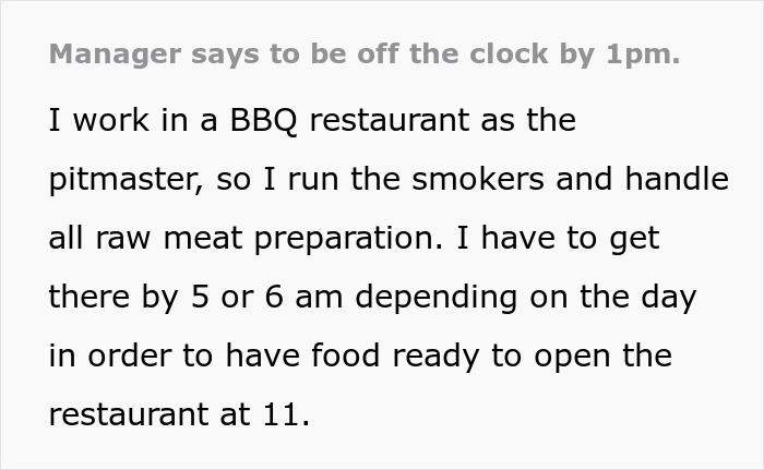 Worker Complies With Manager’s Demand To Be Off The Clock By 1 PM, Teaches Her A Lesson Worker Complies With Manager’s Demand To Be Off The Clock By 1 PM, Teaches Her A Lesson