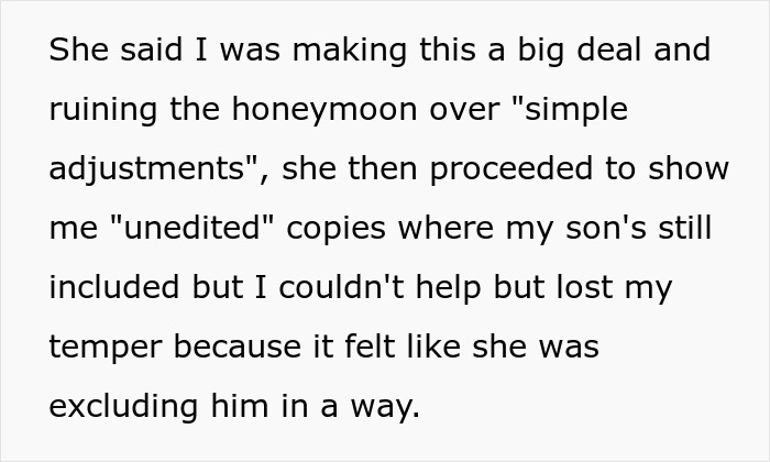"She Hasn't Stopped Crying": Man Cancels Honeymoon After Wife Edited His Son Out Of Wedding Pics
