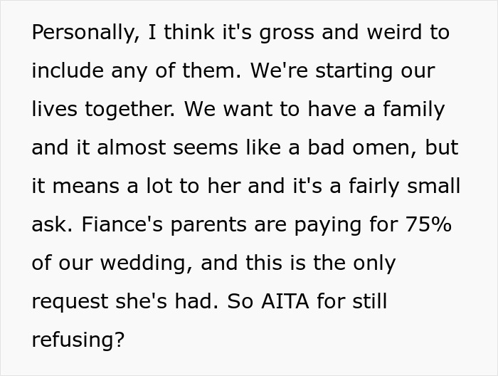 Bride Refuses To Reserve Seats For MIL’s Miscarried And Stillborn Children At Her Wedding Bride Refuses To Reserve Seats For MIL’s Miscarried And Stillborn Children At Her Wedding