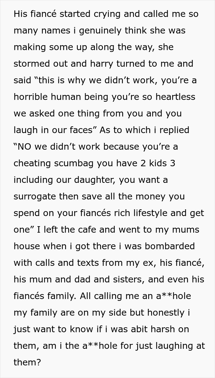 Woman Bursts Into Laughter After Cheating Ex And His Fianc&eacute;e Ask Her To Carry Their Child