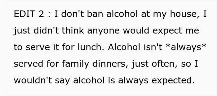 Family Livid Daughter Didn't Inform Them That There Would Be No Alcohol At Her House Family Livid Daughter Didn't Inform Them That There Would Be No Alcohol At Her House