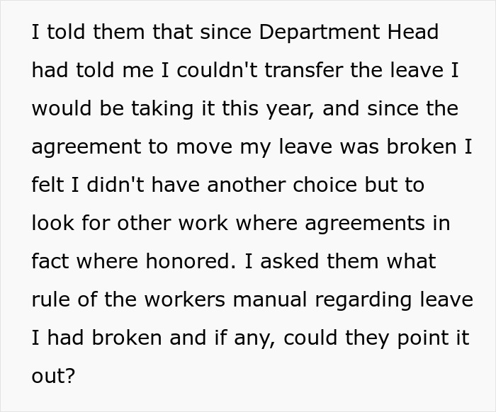 Boss Fails To Do His Part Of Vacation Deal With Employee, Ends Up Getting A Taste Of His Own Medicine