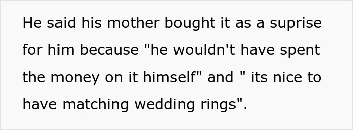 Mom Buys Her Son A Backup Wedding Band 3 Months After Wedding, Wife Is Baffled And Vents Online