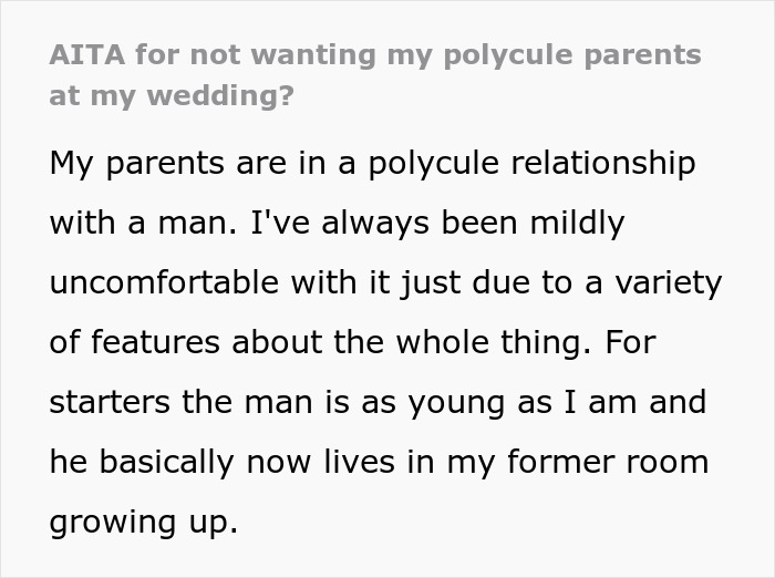 Groom Asks If He&rsquo;s A Jerk To Uninvite Polycule Parents From The Wedding, Gets Support Online
