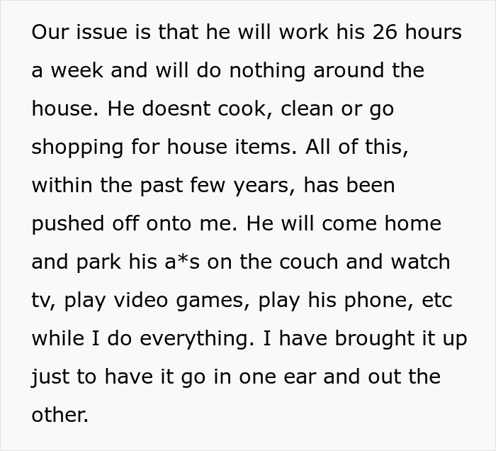 Woman Wonders If She Went Too Far Mimicking Lazy Husband’s Actions To Teach Him A Lesson Woman Wonders If She Went Too Far Mimicking Lazy Husband’s Actions To Teach Him A Lesson