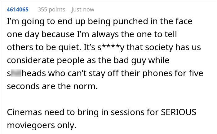 “Went To Cinema, Got Called ‘Negative’ For Asking 3 People To Stop Talking And Using Their Phones” “Went To Cinema, Got Called ‘Negative’ For Asking 3 People To Stop Talking And Using Their Phones”