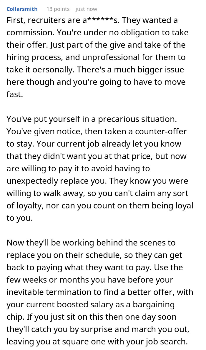 Guy Is Stunned After Being Accused Of Unethical Pay Raise Negotiation For Choosing Counteroffer