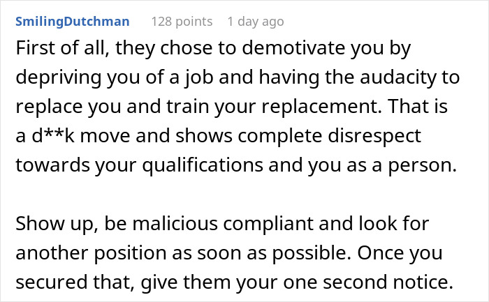 Company Will Lay Off This Person, Asks Them To &ldquo;Remain Professional&rdquo; And Train The Replacements