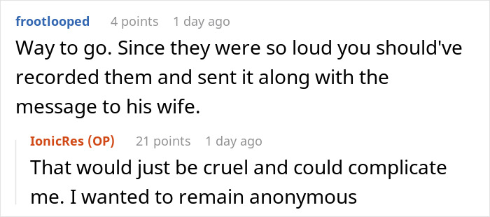Guy Tells Wife About Her Husband&rsquo;s Affair Because It Was Interrupting His Sleep
