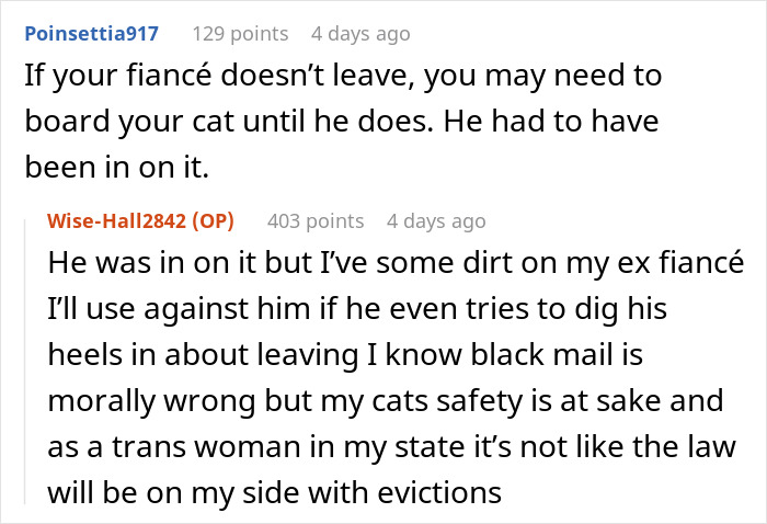 Woman Chooses Her Elderly Cat Over Fianc&eacute; And His Pregnant Daughter, Gets Full Support Online