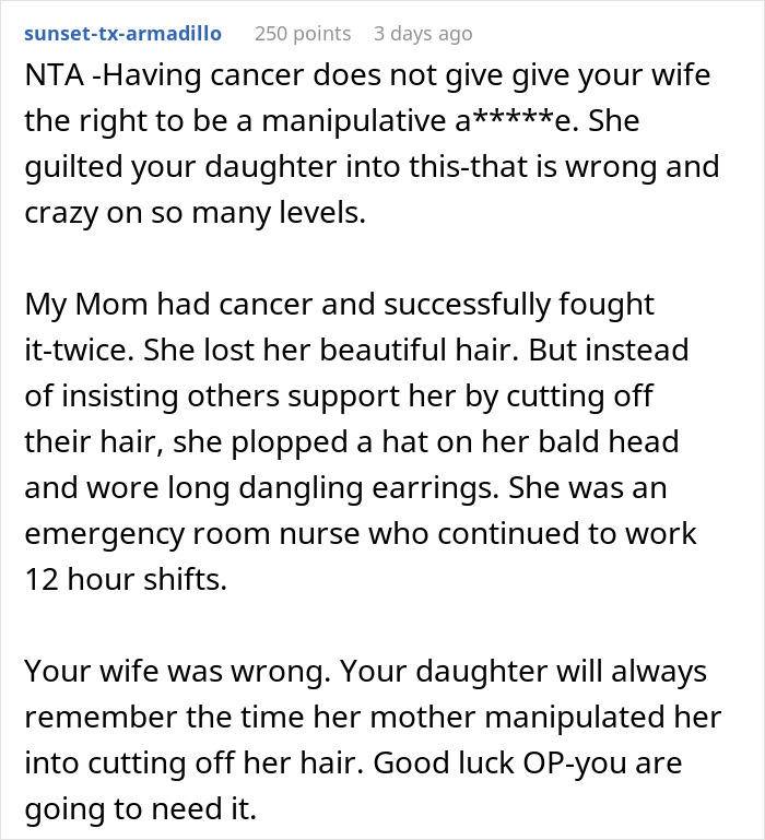 &ldquo;Not Sure If I Can Move Past This&rdquo;: Dad Furious After Wife Pressures Daughter To Shave Her Head