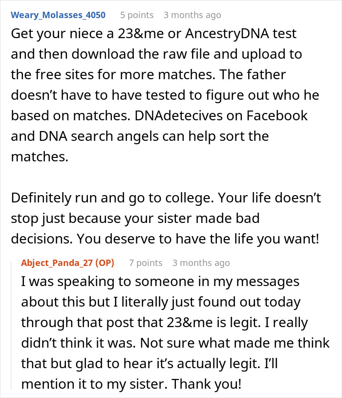 Family Expects This Woman To Delay College To Help With Her Sister's Baby