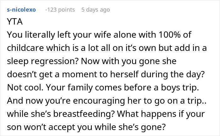 &ldquo;Am I The Jerk For Not Canceling A Boys Trip Upon My Wife&rsquo;s Request?&rdquo;