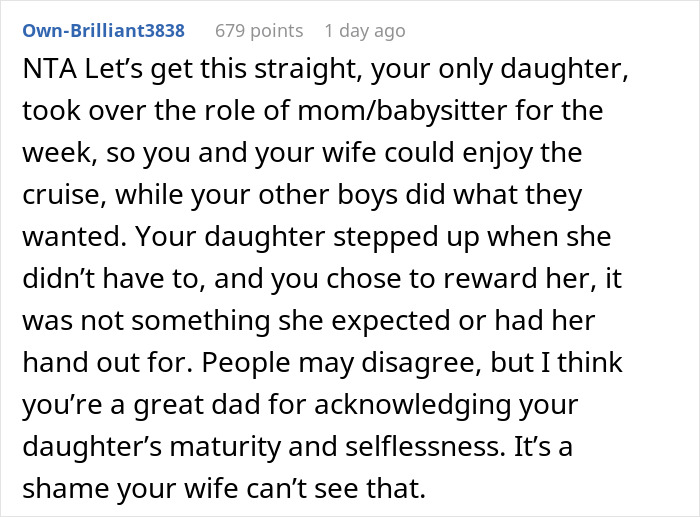 Teen Doesn&rsquo;t Mind Spending Time With 7YO Brother On A Cruise, Mom&rsquo;s Livid Dad Rewarded Her For It