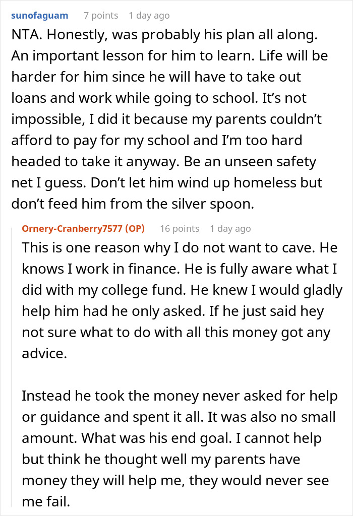 20 Y.O. Spends All His College Money On Traveling, Parents Show Him That Actions Have Consequences