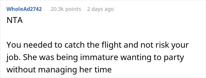 Husband Tells Wife They Need To Leave The Party To Catch A Flight But Gets Ignored, Leaves Alone