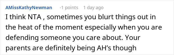 Screenshot of an online comment discussing family rejecting daughter&rsquo;s fianc&eacute; and revealing his earnings in a heated moment.