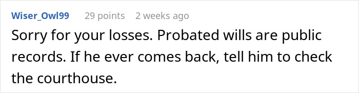 Entitled Neighbor Thinks He Has The Right To Grandma's Will And Inheritance, Gets Laughed At