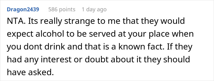 Family Livid Daughter Didn't Inform Them That There Would Be No Alcohol At Her House Family Livid Daughter Didn't Inform Them That There Would Be No Alcohol At Her House