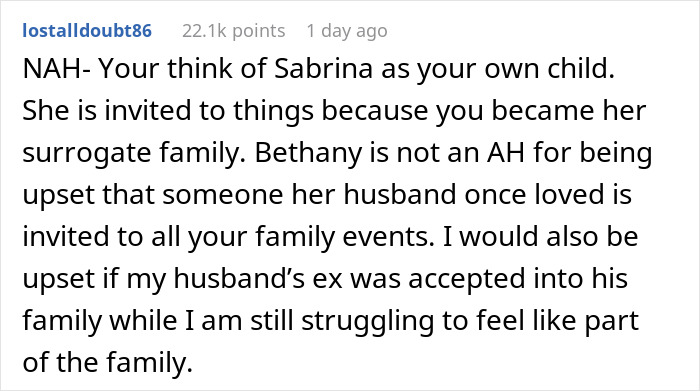 &ldquo;AITA For Telling My Son&rsquo;s Wife That His Ex Is In The Family And Has Been Here Longer Than She Has&rdquo;