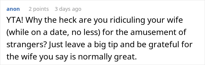 Wife Gets Reality Check After She Sees Husband Compensating Servers For Her Rudeness