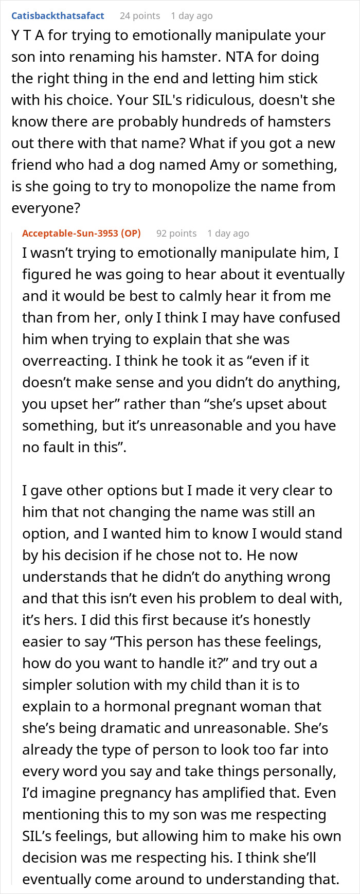 Parent Won&rsquo;t Make Son Change Hamster's Name Which SIL Wants For Her Child, She Absolutely &ldquo;Blows Up&rdquo;