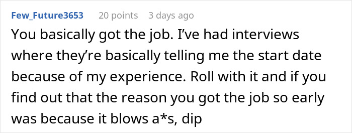 Woman Gets A Job And Can Start Monday Immediately After An Hour-Long Interview With No Questions Woman Gets A Job And Can Start Monday Immediately After An Hour-Long Interview With No Questions