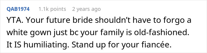 &ldquo;[Am I The Jerk] For Convincing My Girlfriend Not To Wear A White Dress On Our Wedding Day?&rdquo;