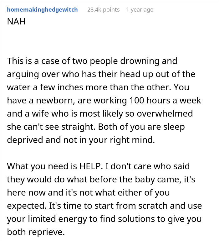 &ldquo;Am I The Jerk For Not Helping My Partner With Our Newborn?&rdquo;