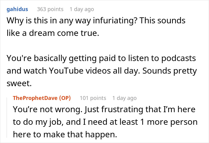 Man Vents About Having Nothing To Do For Hours At Work, The Internet Shoves Some Sense Into Him Man Vents About Having Nothing To Do For Hours At Work, The Internet Shoves Some Sense Into Him