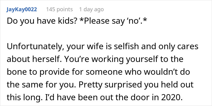 Exhausted Husband Working 84-Hour Weeks Considers Divorce After Wife Won&rsquo;t Go Back To Work