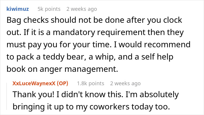 Woman Makes Sure The New Purse Check Rule At Work Makes Her Boss Very Uncomfortable