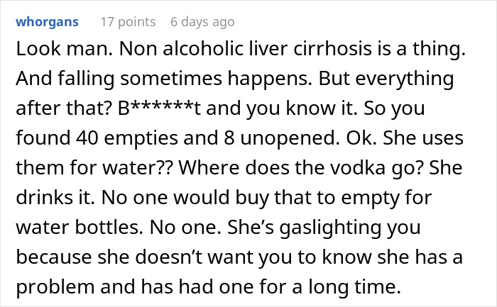 Man Asks For Advice After His Supposedly Sober Wife Turns Out To Be An Alcoholic