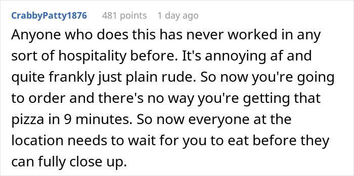 Woman Doesn&rsquo;t Get What&rsquo;s Wrong With Going To A Restaurant Before Closing, Gets A Reality Check