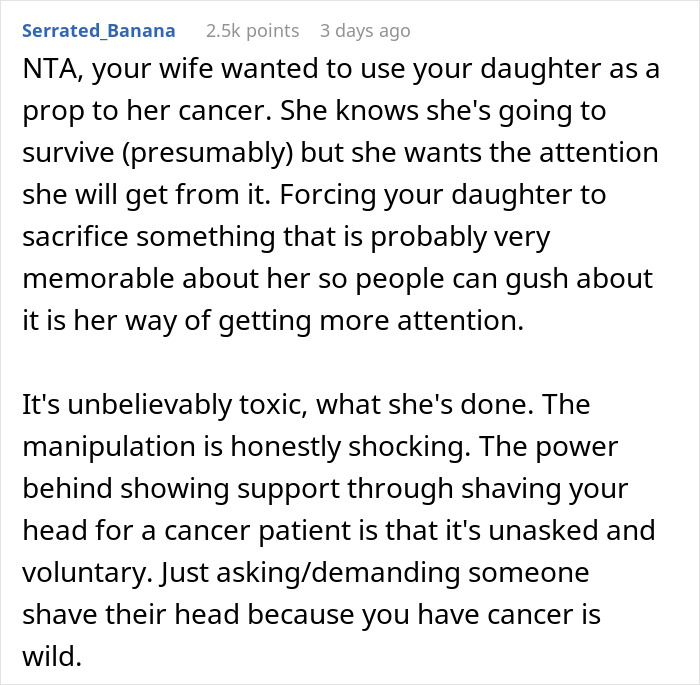 &ldquo;Not Sure If I Can Move Past This&rdquo;: Dad Furious After Wife Pressures Daughter To Shave Her Head