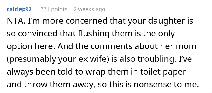 Dad Asks 19YO To Stop Flushing Tampons Down The Toilet Due To Possible Plumbing Issues, Drama Ensues Dad Asks 19YO To Stop Flushing Tampons Down The Toilet Due To Possible Plumbing Issues, Drama Ensues