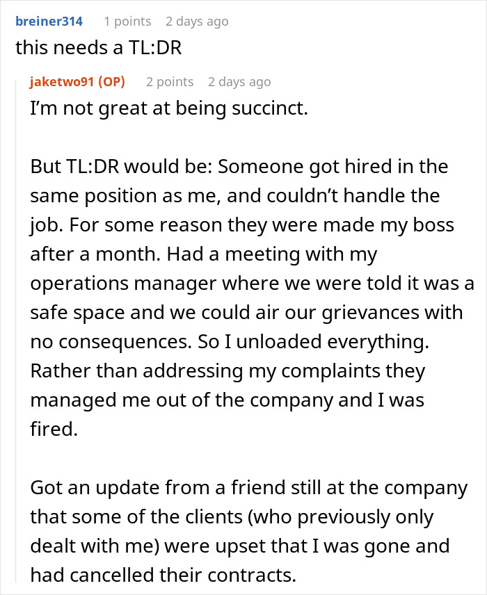 Guy Has &ldquo;No Consequences Meeting&rdquo; With Higher-Ups, Gets Fired For Pointing Out A Problem Superior