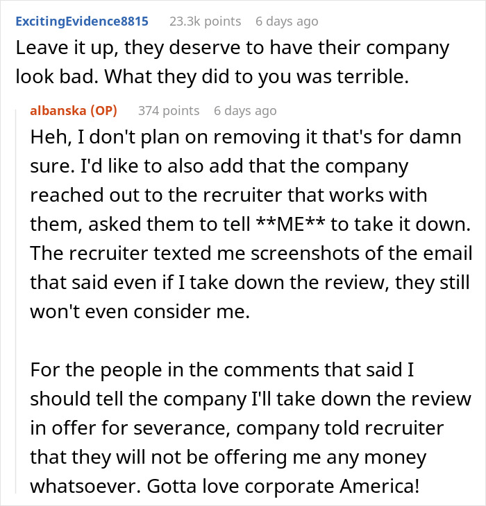 Woman Makes An Honest Glassdoor Review After Company Screws Her Over, They Demand She Delete It