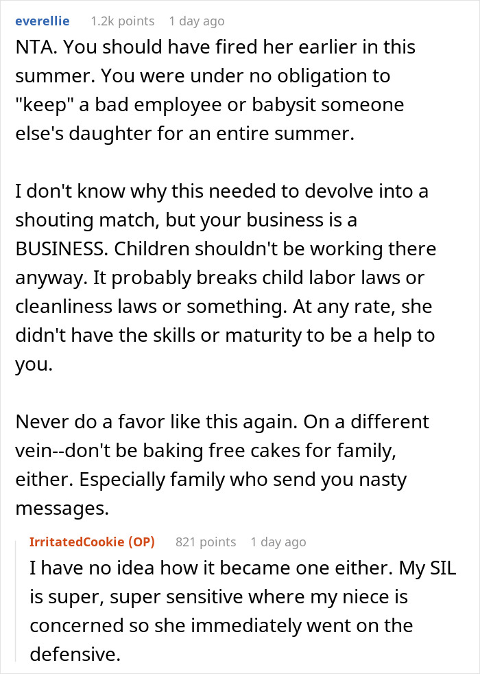 Woman Can’t Stand Niece “Helping” Her Out In Bakery, Family Drama Ensues Woman Can’t Stand Niece “Helping” Her Out In Bakery, Family Drama Ensues