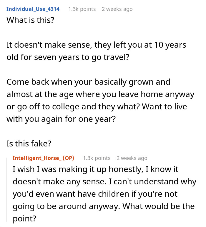 Teen Is At A Loss After Her Parents Return From A 7-Year-Long 'World Trip' And Want Her Back