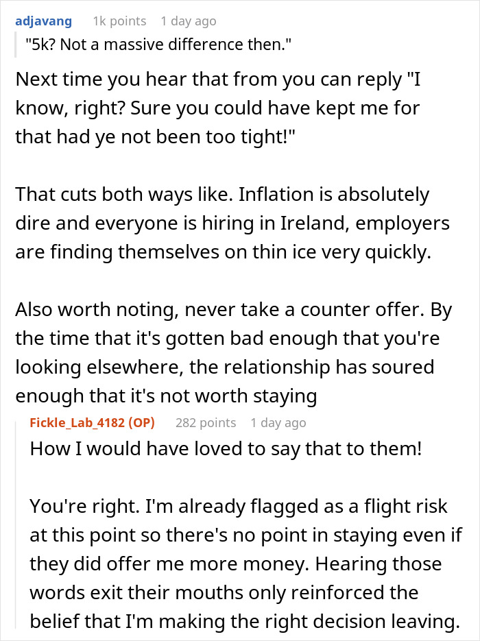 "5k? Not A Massive Difference, Then&rdquo;: Boss Shames Worker For Quitting, Doesn&rsquo;t Give Counteroffer