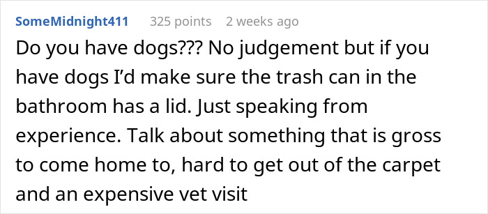 Dad Asks 19YO To Stop Flushing Tampons Down The Toilet Due To Possible Plumbing Issues, Drama Ensues Dad Asks 19YO To Stop Flushing Tampons Down The Toilet Due To Possible Plumbing Issues, Drama Ensues